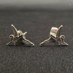 Disney Tinkerbell Sterling Silver 925 Designer Signed Stud Post Earrings